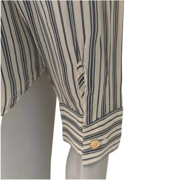 JUICY COUTURE 100% Silk “Mediterranean” Striped Blouse Size XS - Picture 14 of 16